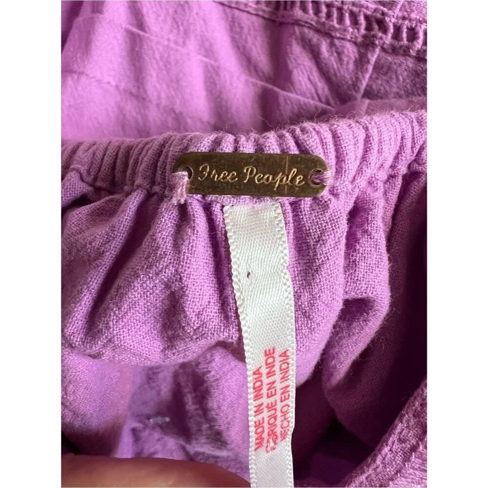 Free People Desert Days Mini Dress M Orchid Pink Halter Open Back Boho Cotton